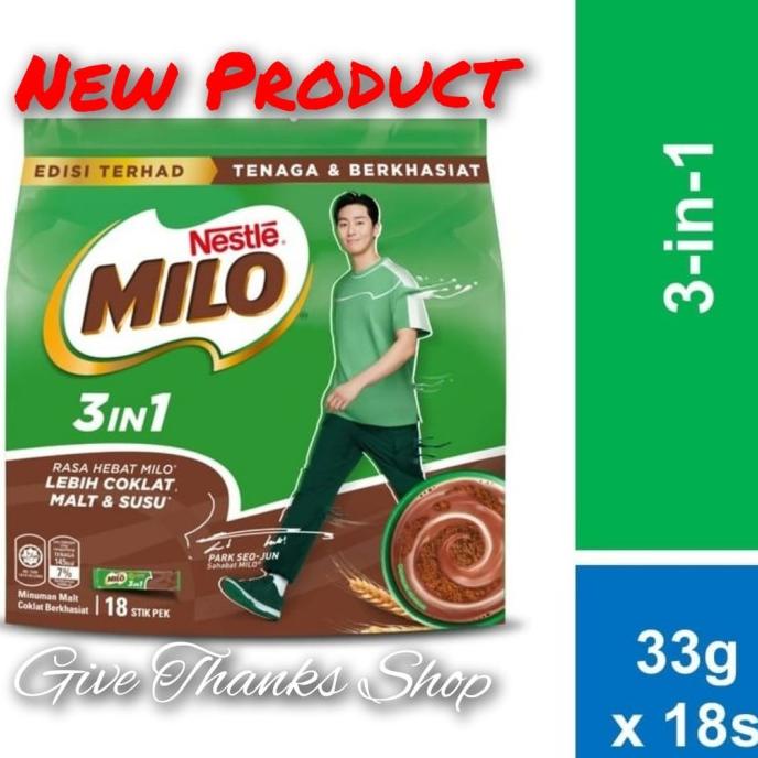 

Milo 3 in 1 sachet malaysia - 18 pack TERLARIS TERPERCAYA ORIGINAL