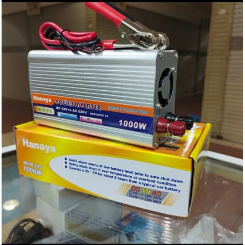 Power Inverter 1000wat merek Hanaya input dc 12v output ac 220v + usb 5v