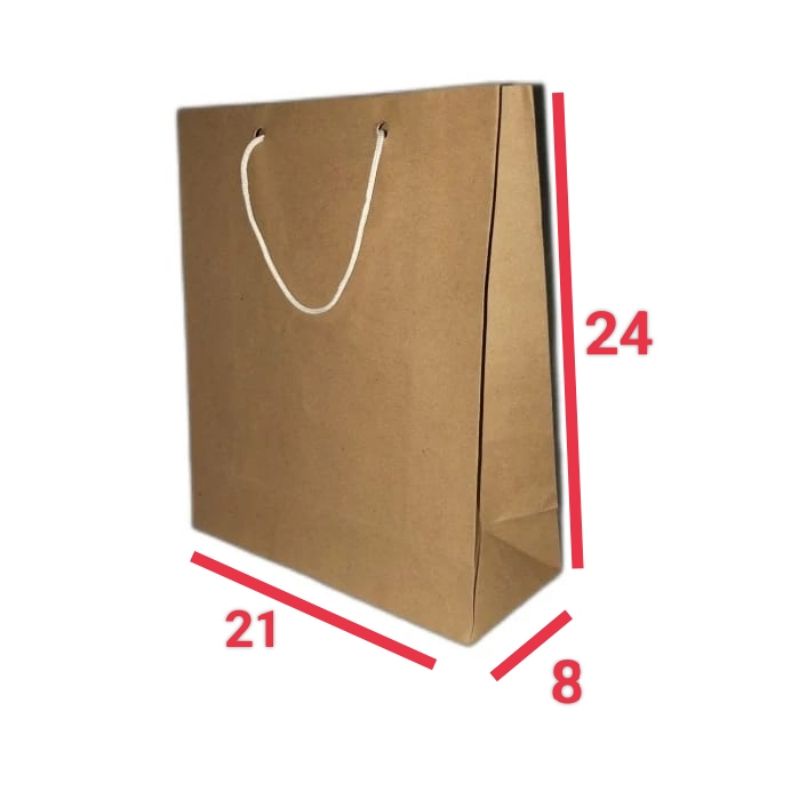 

paper bag coklat ukuran buku 21x24x8 isi 12pcs