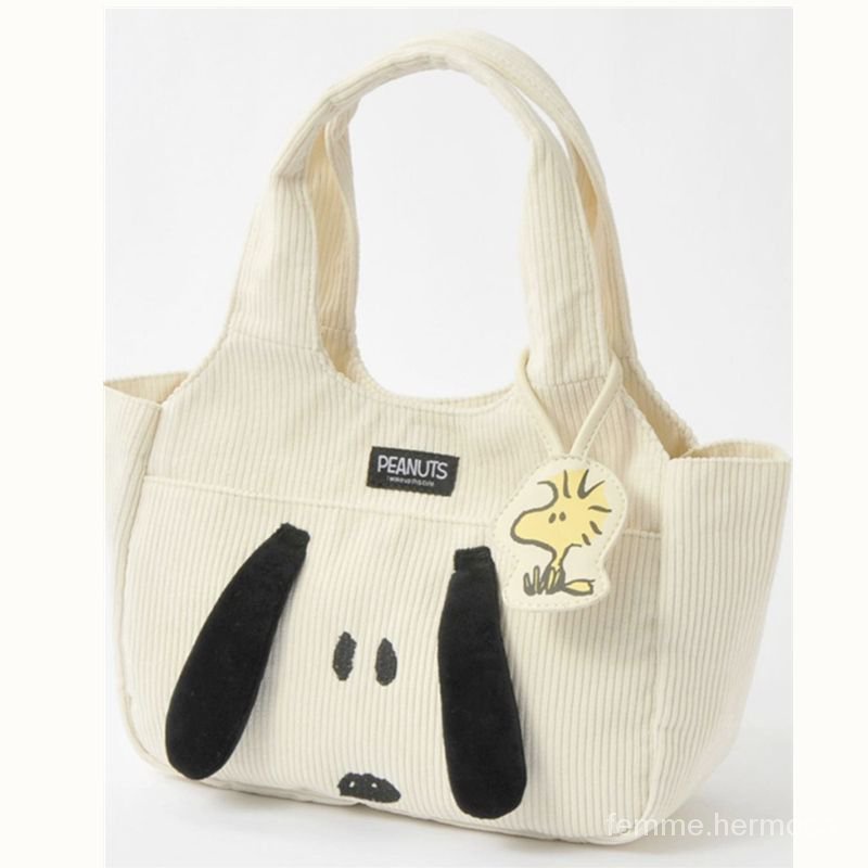 Tas tangan korduroi Snoopy musim gugur dan musim dingin Jepang baru siswa perempuan Korea tas tangan