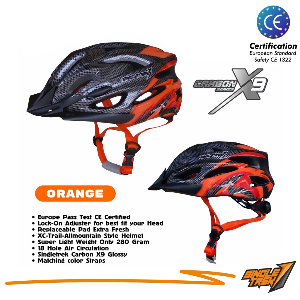 HELM SEPEDA SINGLETREK CARBONX PLAIN COLOR MTB ROADBIKE SELI LIPAT