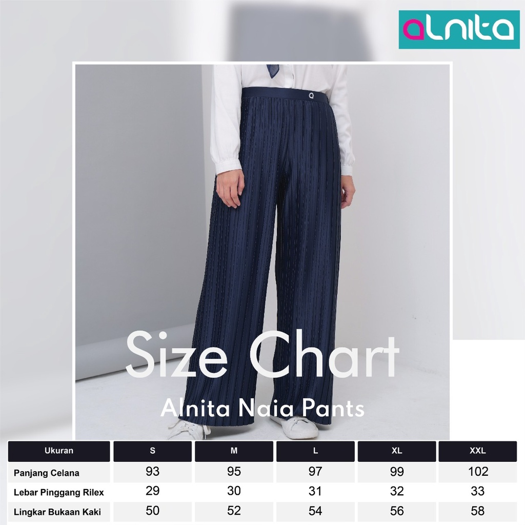 (BISA COD) Alnita Naia Pants Celana Wanita Bahan Hyge Kulot Muslimah Modern dan Simple