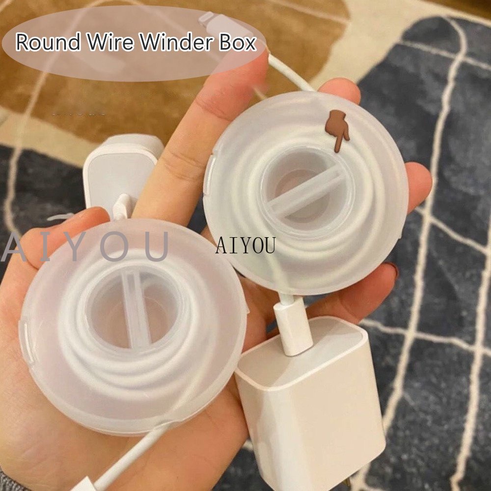 Rotatable Earphone Winder Kabel Charger Kawat Kotak Penyimpanan USB Cord Organizer Adjustsble Cables Winder Kotak Kabel Polipropilena Dengan Stand Square
