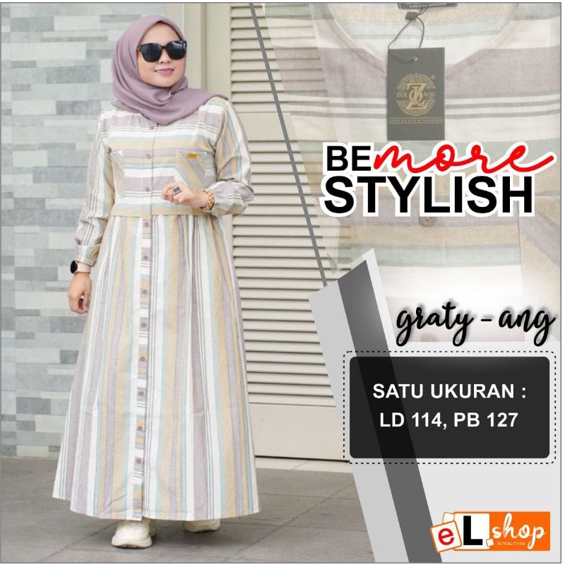 Gamis Wanita Modern Zolaqu Original Terbaru Busui Friendly Midi Dress Lengan Panjang Model Sekarang 