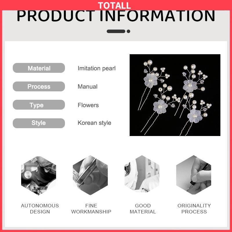 COD Bunga Pengantin Mutiara Jepit Rambut Kecil Aksesoris Pernikahan Aksesoris Kepala Wanita-Totall