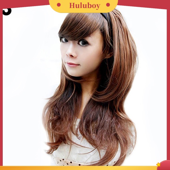 Wig Rambut Ekstensi Model Keriting Gelombang Setengah Kepala Untuk Wanita
