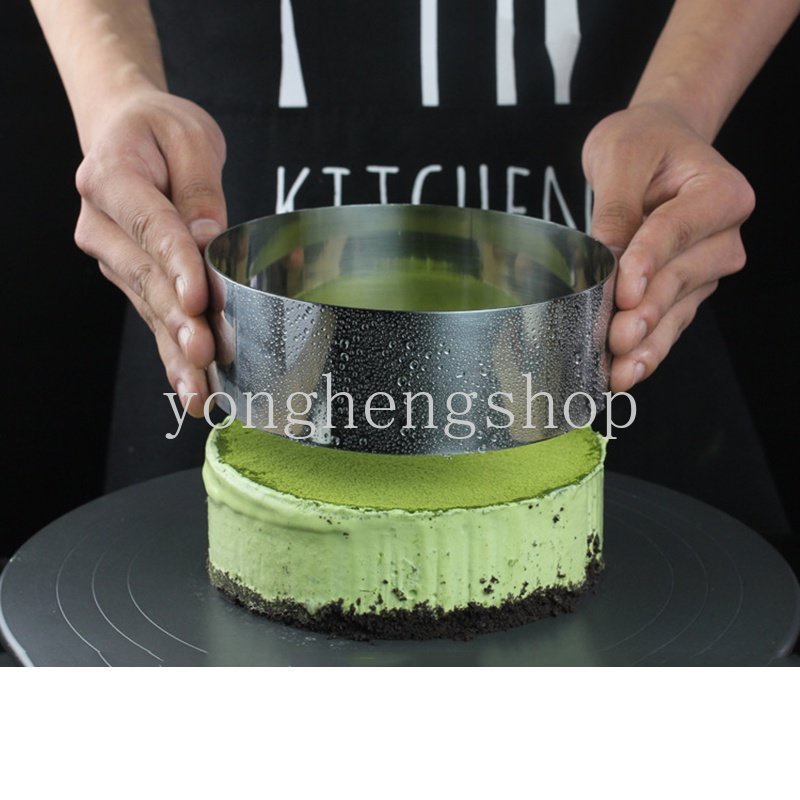 5/6 /6 /8 /10 cm Stainless Steel Bulat Mousse Ring Dessert Kue Cetakan Cookie Biskuit Cutter Tart Rings Dapur DIY Cetakan Kue