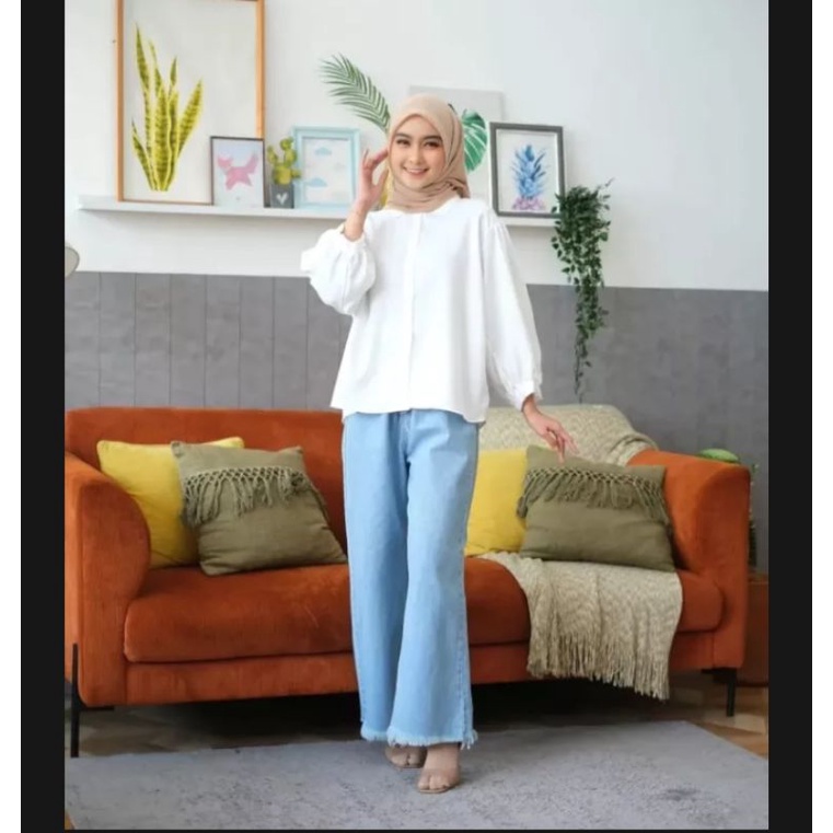 Elze blouse/kemeja shakilla lengan balon