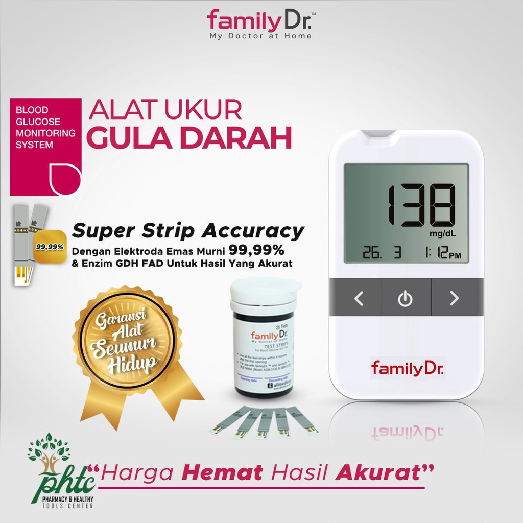 FamilyDr Alat Cek Gula Darah / Alat Test Gula Family DR