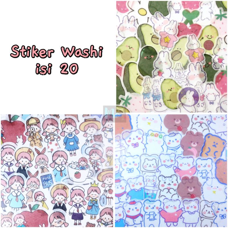 

Stiker Washi isi 20 | Lovely Girl - Lovely Bear - Lovely Rabbit