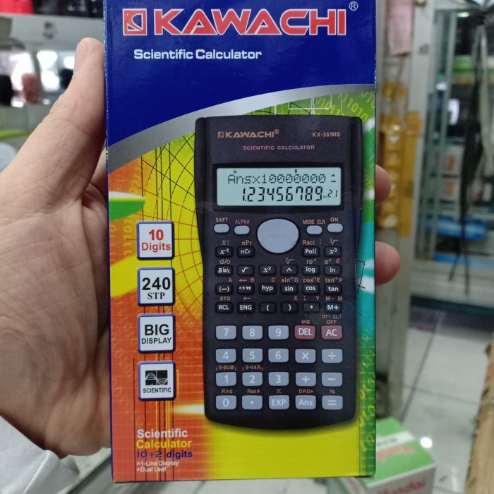 

BERKUALITAS CALCULATOR SCIENTIFIC KALKULATOR SIN COS TAN KAWACHI KX- 351MS