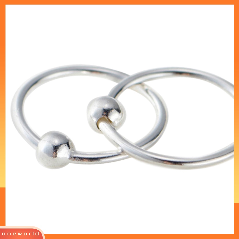 [WONE] Fashion Wanita Sliver Disepuh Putaran Cincin Anting Tulang Rawan Hoop Perhiasan Hadiah