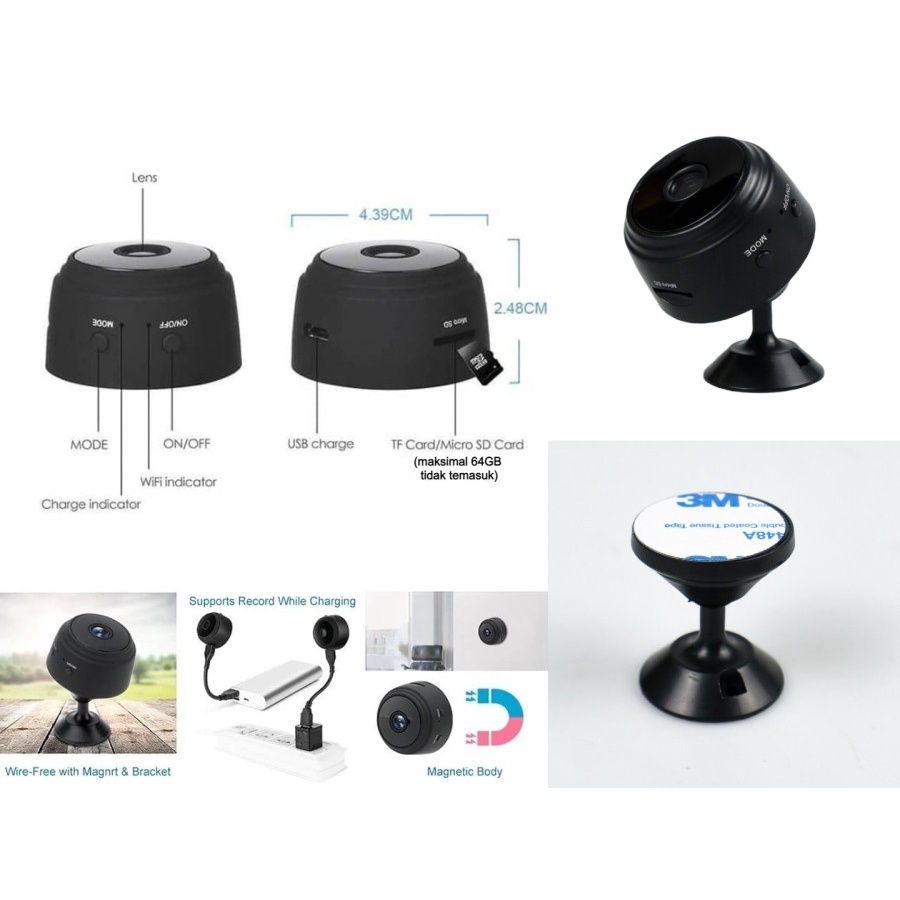 Taffware A9 IP Camera WiFi Mini CCTV HD 1080P Spy Cam Kamera Pengintai
