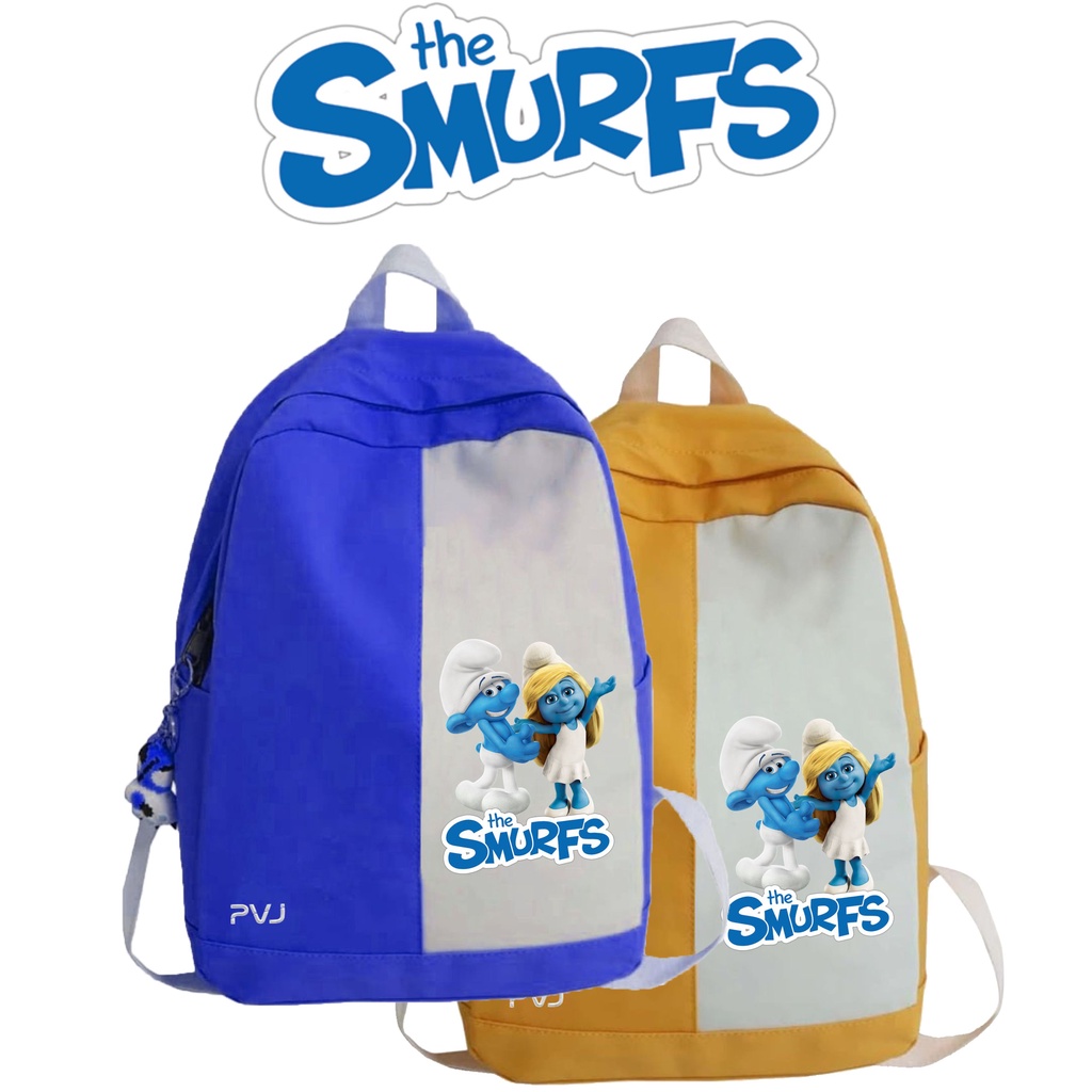 PVJ - Tas Anak Motif Karakter Animasi The Smurfs  Brainy dan Smurfette Unisex