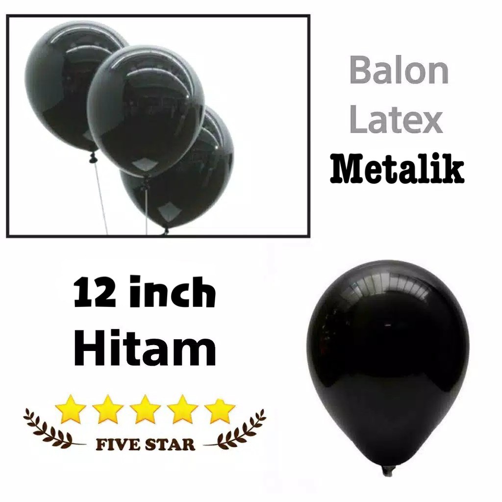 balon latex metalik metallik metalic 12 inch 12&quot; isi 100 / isi 50 balon latek