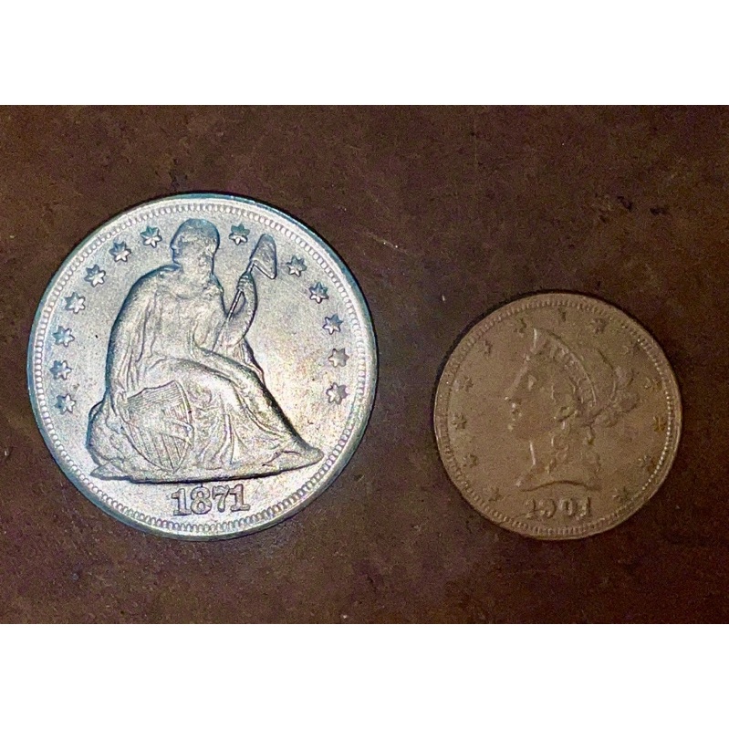 KOIN KUNO AMERIKA TAHUN 1871 & 1901 KONDISI BAGUS