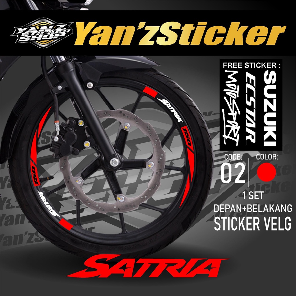 Aksesoris Stiker Cutting Sticker List Velg Motor Suzuki Satria Fu 150 Lis Pelek Velk Variasi Set Dep