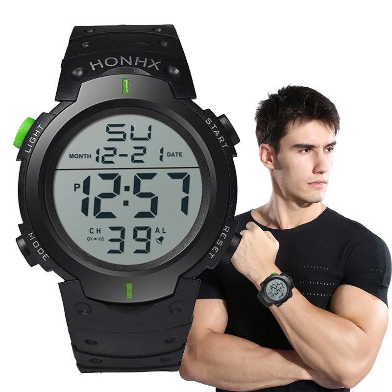 Jam Tangan Pria Casual Rubber Digital / HONHX Jam Tangan Pria Digital Day Date Import