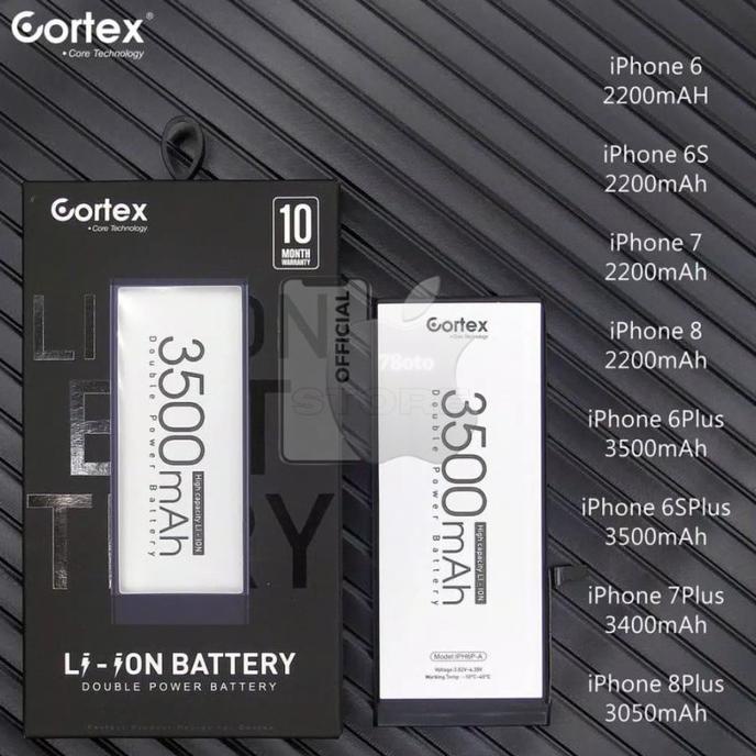 Batre baterai iphone 6/6S/6Plus/6SPlus double power cortex Original