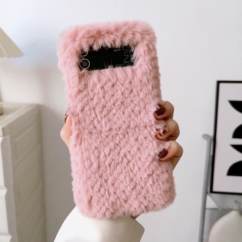 Flip Case Soft Plush Furry Polos Samsung Galaxy Z Flip 3 Z 4 5G Z Flip3 Zflip3 Zflip4 Flip4 Casing