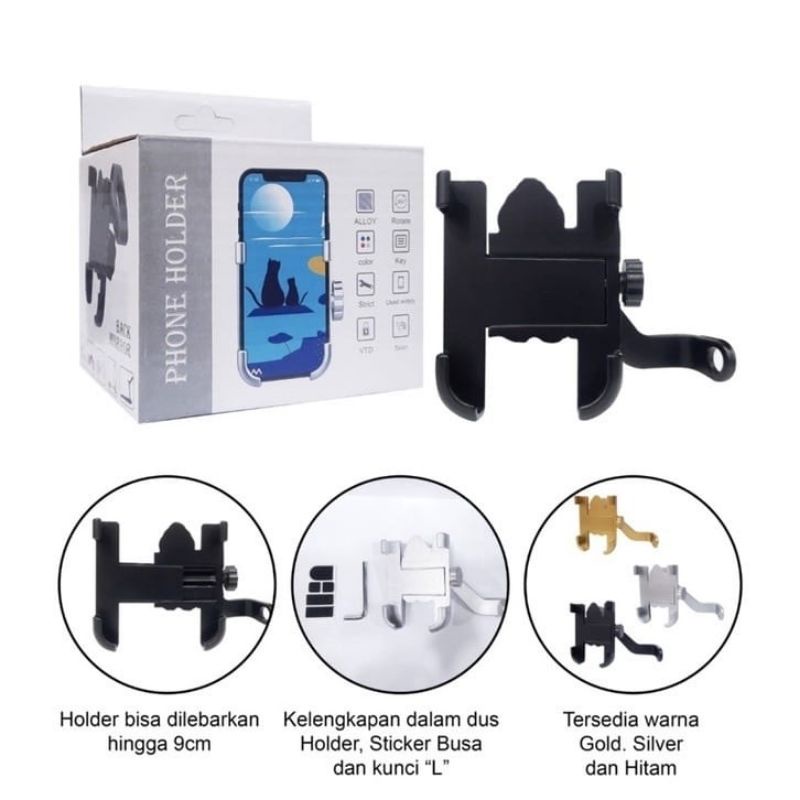 Holder Motor Besi Universal PHONE HOLDER Motor Bahan Besi