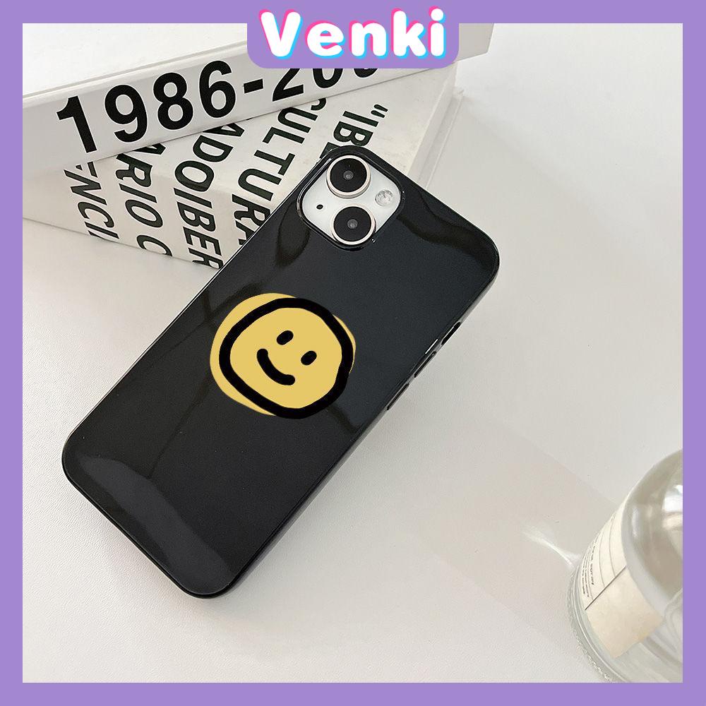 Case iPhone 14 Pro Max Soft TPU Candy Case Smiley Glossy Black Case Camera Protection Shockproof For iPhone 13 12 11 Plus Pro Max 7 Plus X XR