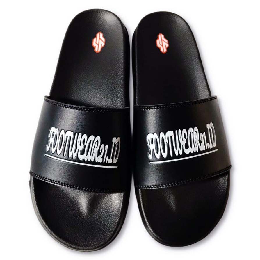 Footwear21.id - Black Slipper Logo