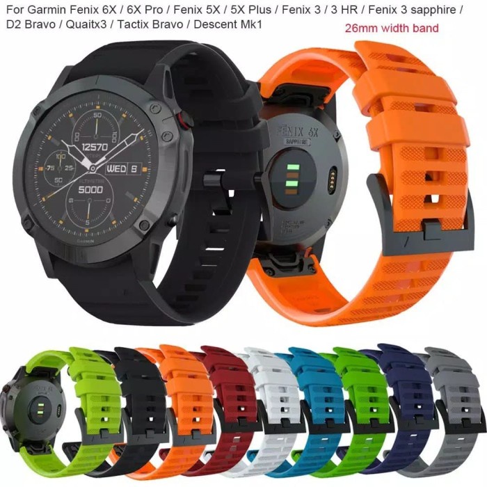 Jhg Tali Jam Garmin Fenix 6X Pro Fenix 5X Plus Fenix 3 Hr Quatix 3 26Mm