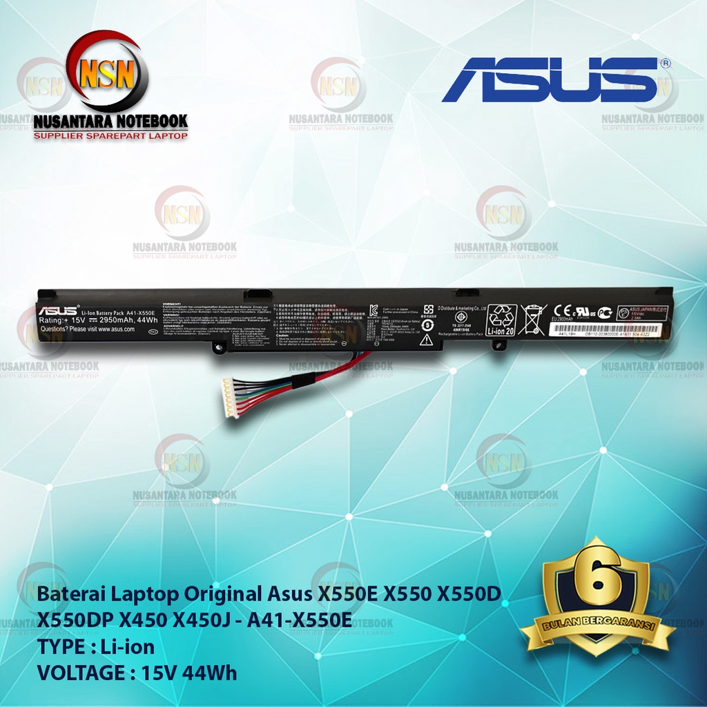 Baterai Original ASUS X550E X550 X550D X550DP X450 X450J A41-X550E