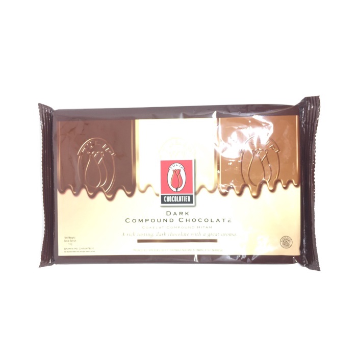 

Dark Chocolate Compound Tulip 1kg / Cokelat Batang Tulip Dark 1kg