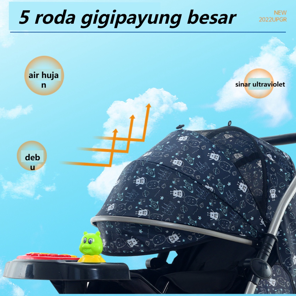 Baby Stroller Kereta Bayi 2-Way Travel With Umbrella Lightweight Foldable Stroller for sangat ringan Stroller