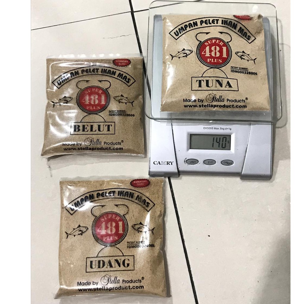 Umpan Pancing pelet ikan mas super 481 plus udang, tuna, belut