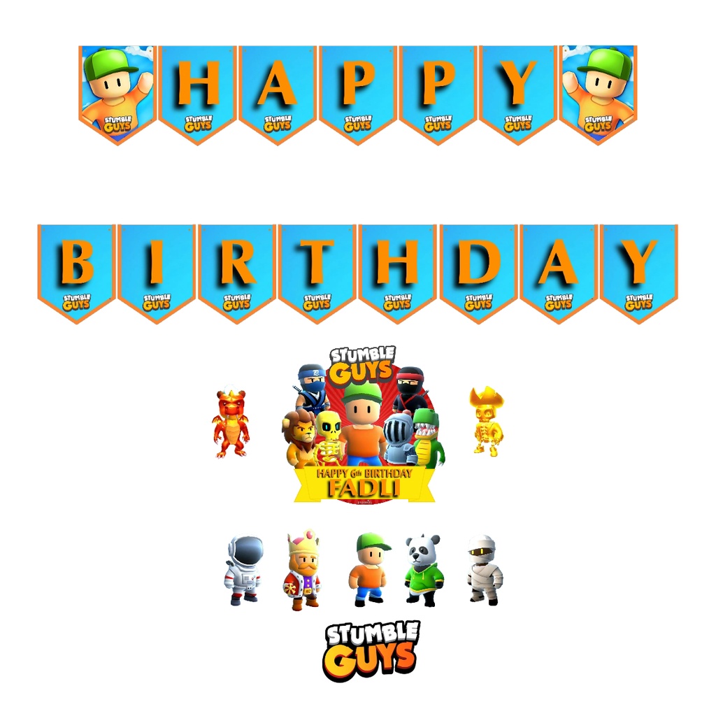 cake topper hiasan kue banner STUMBLE GUYS
