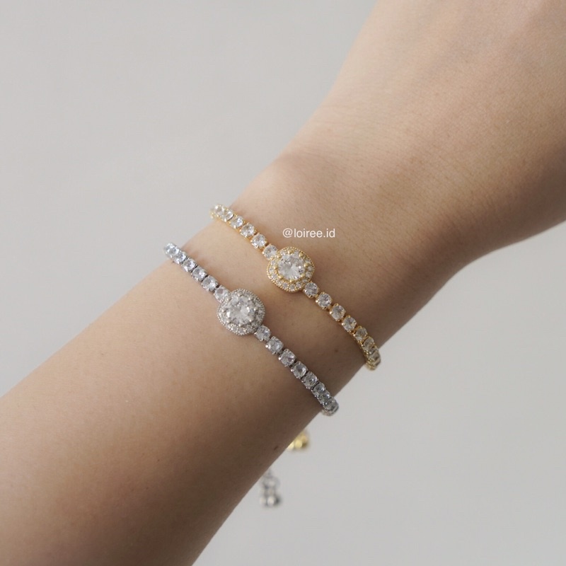 PATRICIA Adjustable Bracelet - Gold Plated Zirconia Adjustable Bridal Bracelet - Gelang Wanita