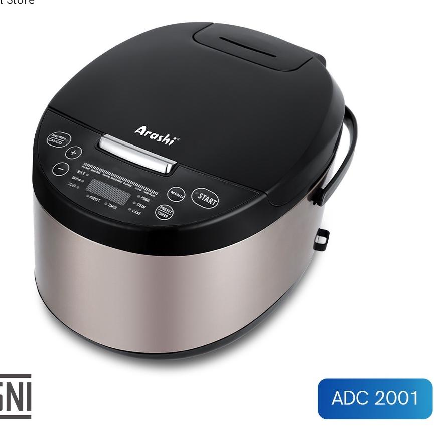 New Stock Arashi ADC2001 Rice Cooker Digital / Magic Com Digital 2 Liter 8 in 1