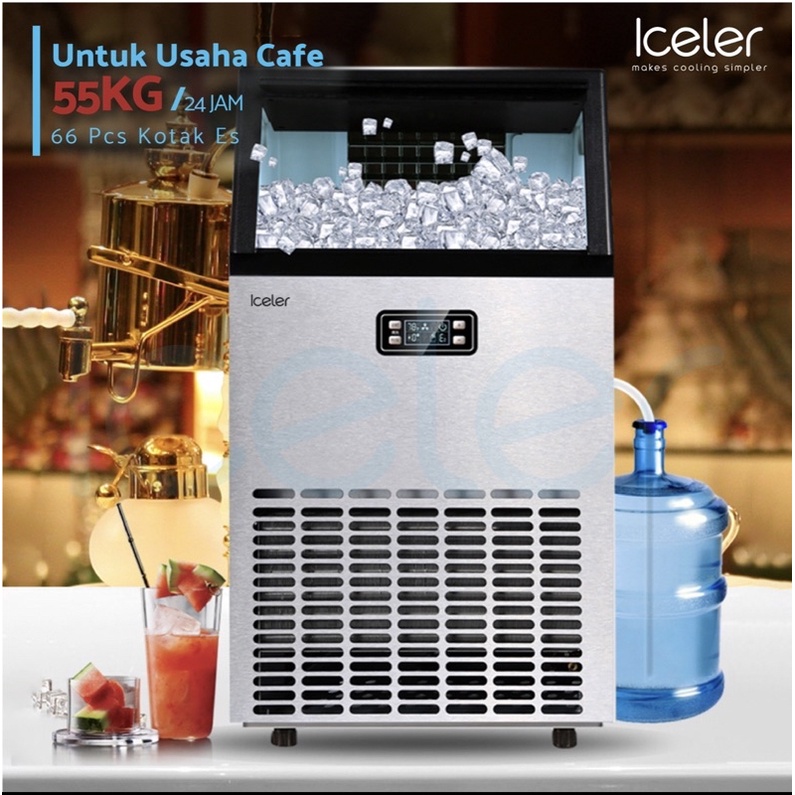 mesin pembuat es batu 55 kg perhari iceler