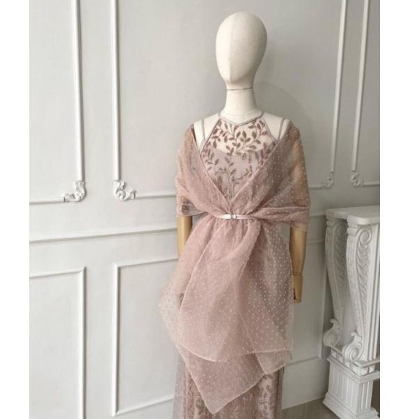 [Art. 4783] Selendang Organza Scraft Aksesoris Gaun Wanita Gaun Prewedding Scraft Organza Dot