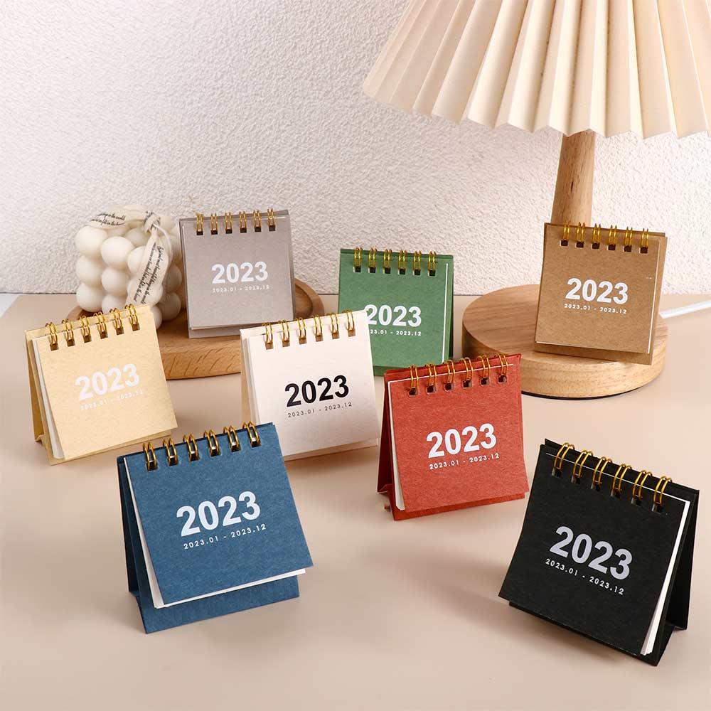 NICKOLAS1 Kalender Meja Perlengkapan Kantor Alat Tulis Penjadwal Harian Table Planner Agenda Tahunan Kertas Kalender 2023