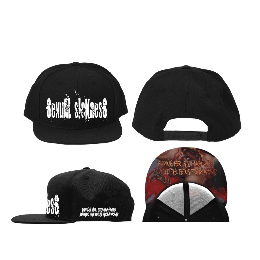 Snapback SEXUAL SICKNESS - severed the fetus from womb - Logo White ( embroidery logos )