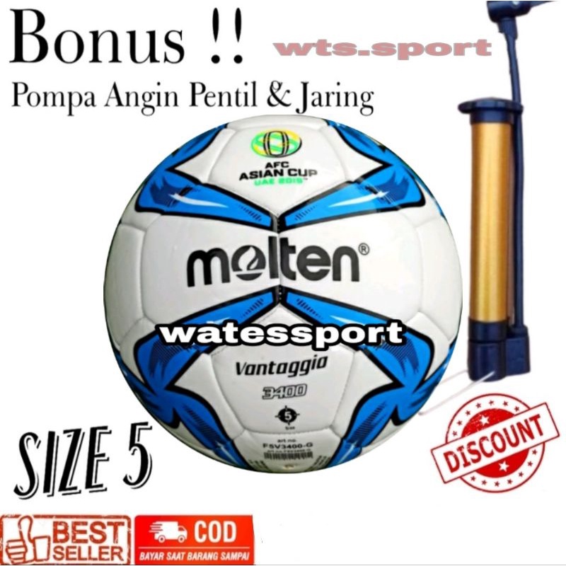 BOLA SEPAK MOLTEN VANTAGGIO 100% ORIGINAL SIZE 5 FREE POMPAAN