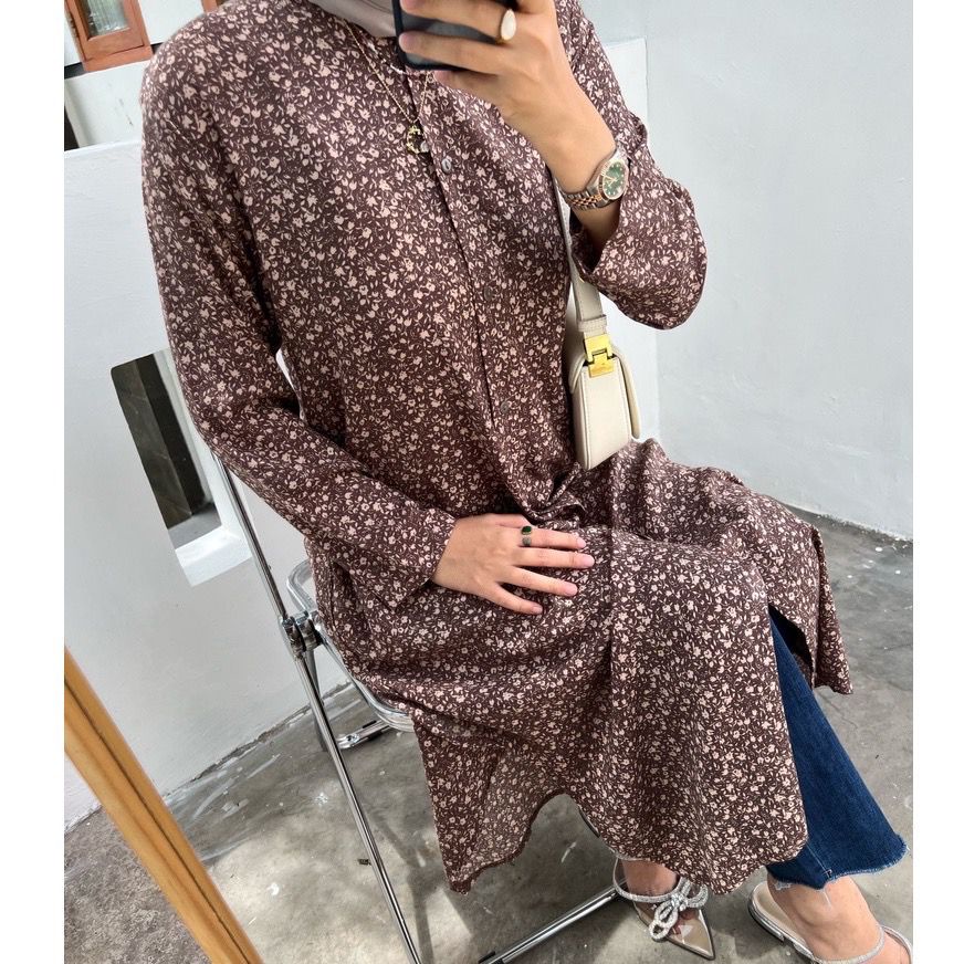 BEFAST - ZFS FASHION DRESS MELANI / DELILA SHAKILA SLIT DRESS / LongDress Kekinian Wanita Remaja / Pakaian Casual Wanita / Outfit Hangout Wanita / Dress Lengan Panjang / Trendy / Dress Maxy Motif Flower / Fashion Wanita Muslimah