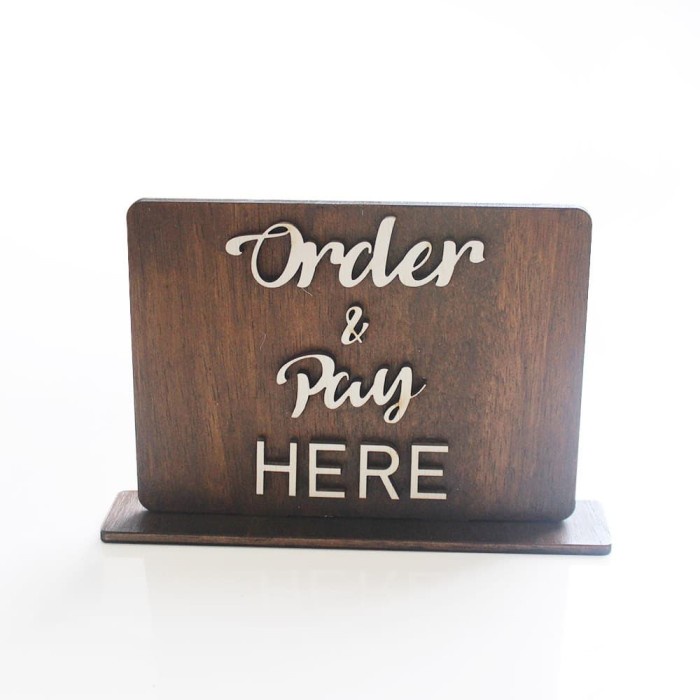 

SIGN KAYU ORDER & PAY HERE SIGN BOARD TOKO KAYU