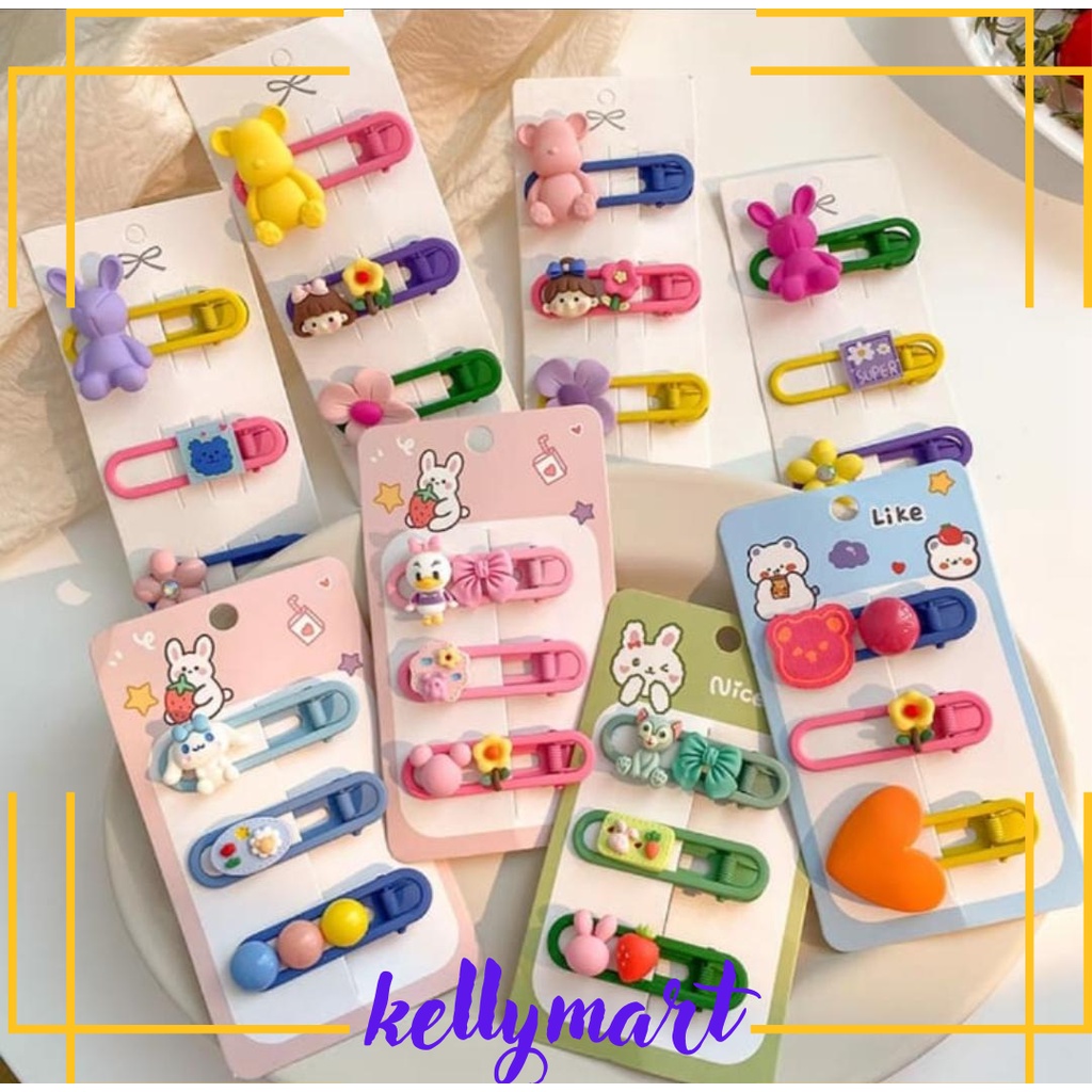 HAIR CLIP / JEPIT RAMBUT KOREA ISI 3 PCS / JEPIT RAMBUT ANAK ISI 3 PCS JEPITAN RAMBUT LUCU CHILDREN HAIR PIN