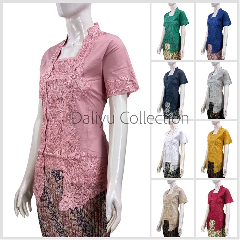 KSS01 - Daliyu KEBAYA KUTUBARU LENGAN PENDEK BORDIR SENADA Katun Stretch / S M L XL