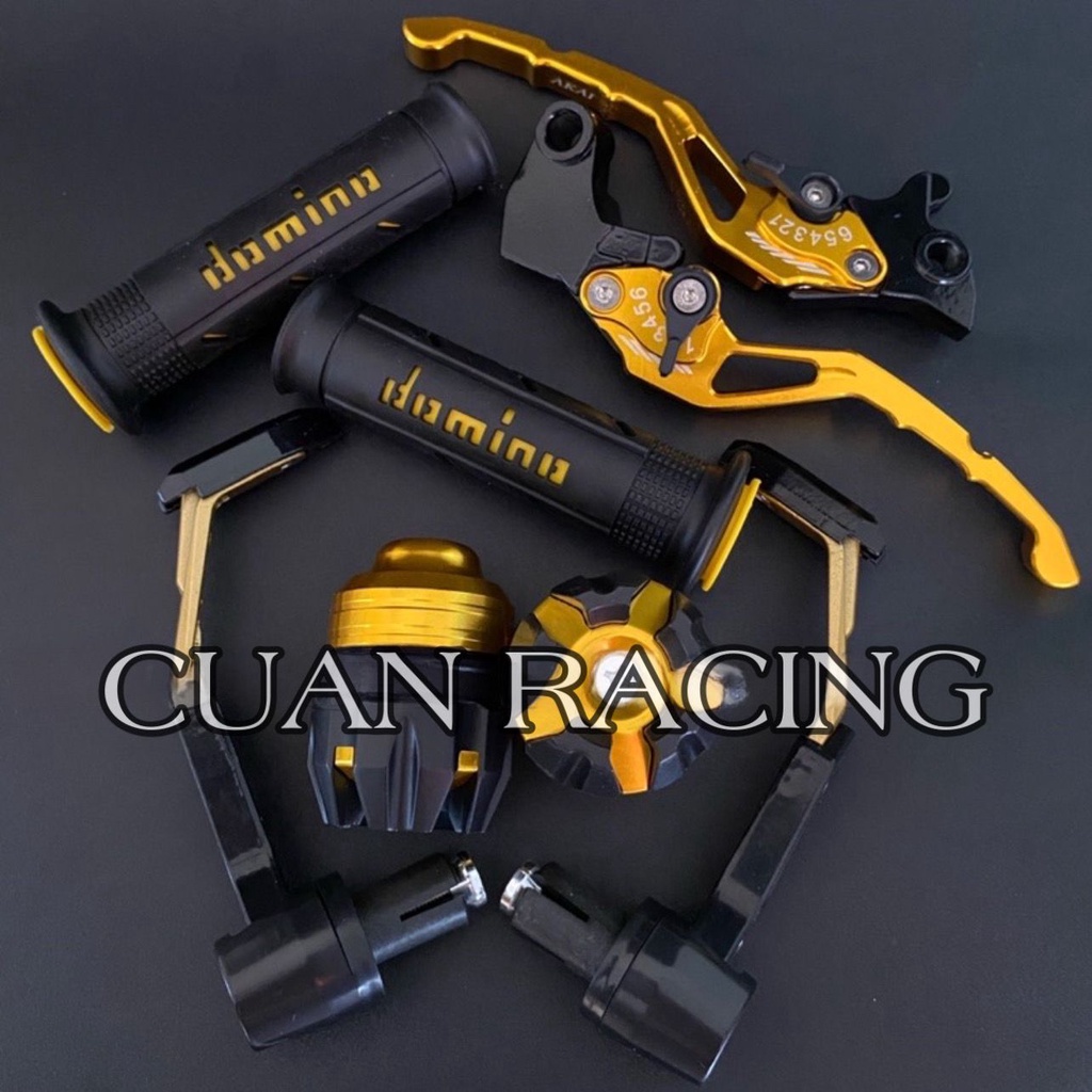 [PAKET MURAH] Handgrip Domino+Jalu as roda+Proguard robot+Handle Variasi cnc Nmax-PCX-Aerox-Vixion-Beat-Mio-Vario-Tiger-Mx-Lexi-Vario150-CBR-R15 v3-Fu-Mio j-Scorpio-Rx king-ADV-Versa-Freego