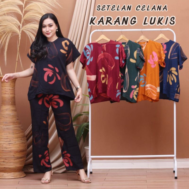 Grosir Piyama Batik Hitput Setelan CP Pekalongan