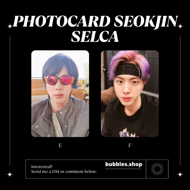 PHOTOCARD UNOFFICIAL SEOKJIN BTS SELCA