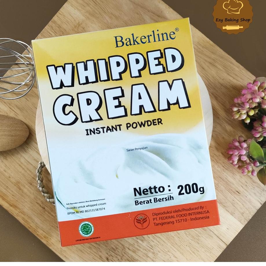 

Kirim LANGSUNG ™ Bakerline Whipped Cream Instant Bubuk 200gr+