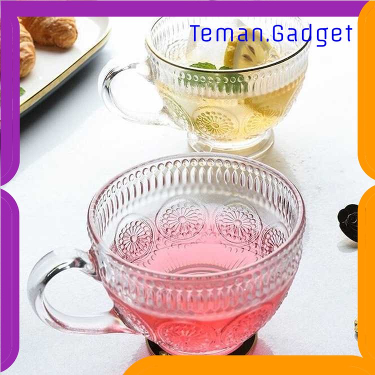 TG - DPR Taiyanghua Gelas Cangkir Minum Sun Flower Retro Pattern 325ml - C1