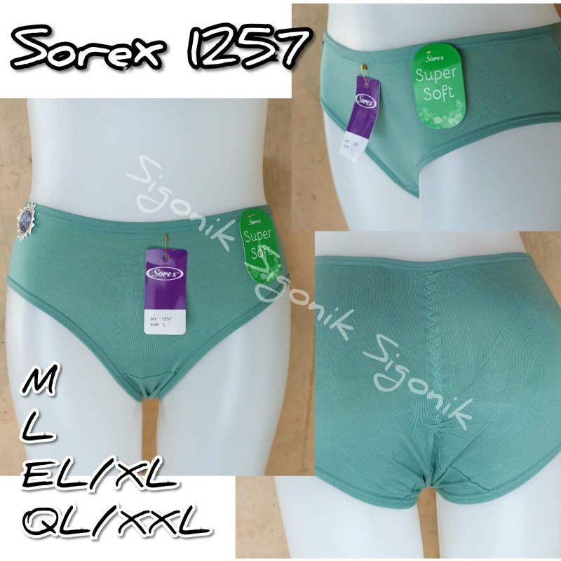 CD Celana Dalam Wanita Dewasa Sorex 1257 M L EL/XL QL/XXL Tipe Kode Mini Basic Low Waist Pinggang Rendah Super Soft Original Premium Best Perempuan Cewek Jumbo Big Size Produk Polos Undies Murah Adem Nyaman Melar Dalaman Cawet Sigonik